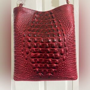 BRAHMIN…Elegant Red Crocodile-Embossed Women's Bag